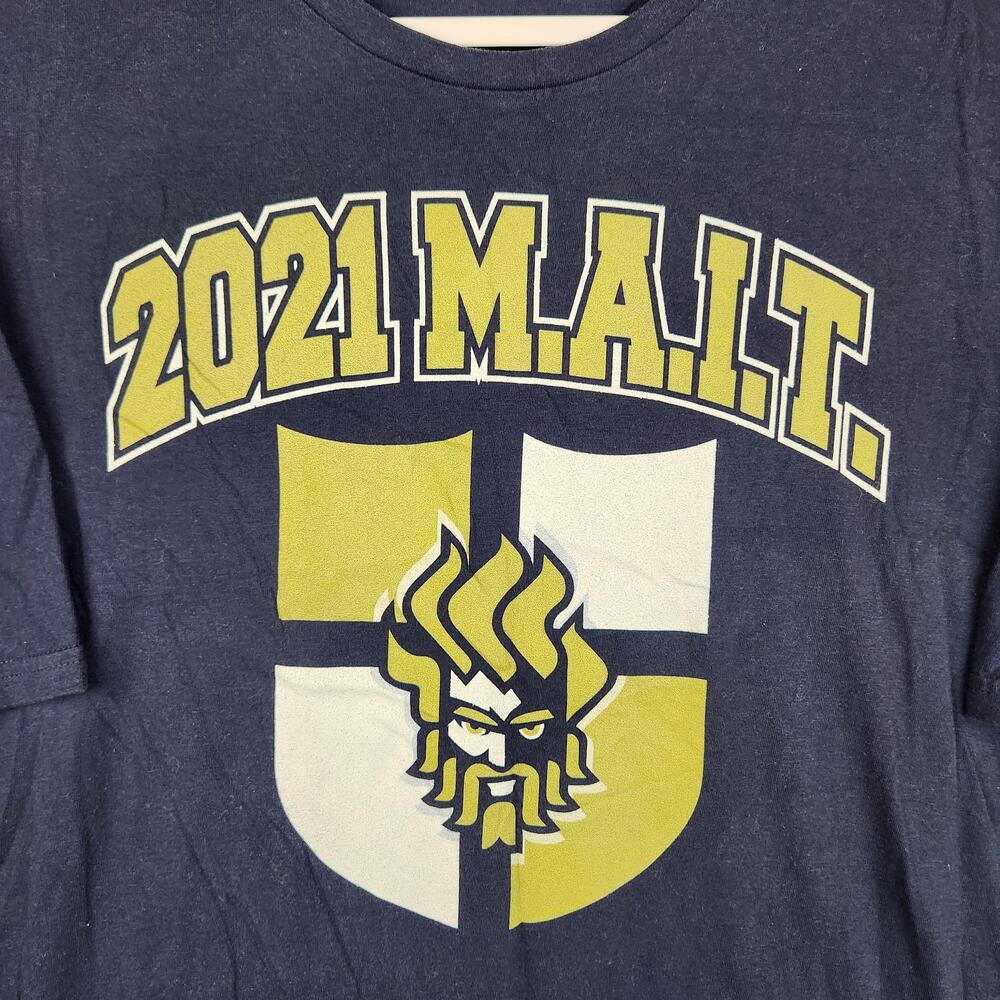 Under Armour Shirt Mens XL Blue HeatGear MAIT College Graphic Loose Fit Athletic